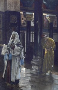 The Pharisee and the Publican - The Pharisee and the Publican - from "The Life of Our Lord Jesus Christ" - 1899 by James Tissot - La vie de notre seigneur Jesus Christ, by Jacques Joseph (Jacques Joseph) Tissot dit James Tissot (1836-1902) 作： James Jacques Joseph Tissot