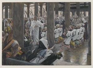 神殿の行列、私たちの主イエス・キリストの生涯からの挿絵、1886-94（紙の黒鉛の上にトイレ）