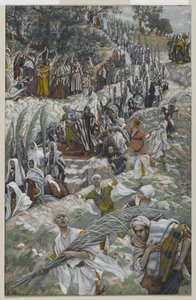 オリーブ山の行列、私たちの主イエスキリストの生涯からの挿絵、1886年-94年（紙の黒鉛の上にトイレ） 作： James Jacques Joseph Tissot