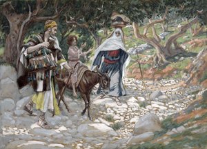 エジプトからの帰還、「キリストの生涯」のイラスト、1886-94年（板紙にトイレとガッシュ） 作： James Jacques Joseph Tissot