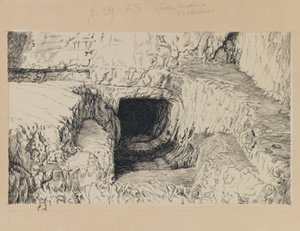 外観から見た丸い石、主イエス・キリストの生涯のイラスト（紙にインク） 作： James Jacques Joseph Tissot