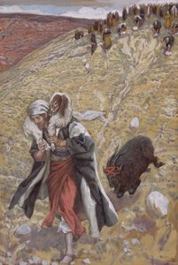 スケープゴート、「キリストの生涯」のイラスト、1886-94年（板紙にトイレとガッシュ） 作： James Jacques Joseph Tissot