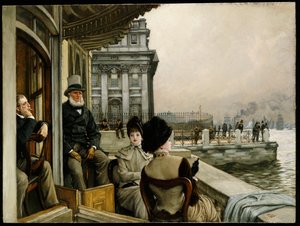 トラファルガー酒場のテラス、グリニッジ、1878年 作： James Jacques Joseph Tissot