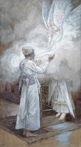 ザカリアの幻想、キリストの生涯の挿絵、1886-94年（板紙にトイレとガッシュ）