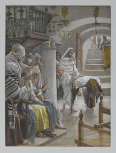 18年の弱さを持つ女性、私たちの主イエス・キリストの生涯からの挿絵、1886-96（紙の黒鉛の上にトイレ）