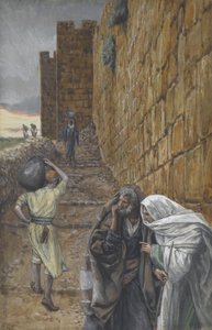 投手を負う男、 『私たちの主イエス・キリストの生涯』からの挿絵、1886-94（紙の黒鉛の上にトイレ） 作： James Jacques Joseph Tissot