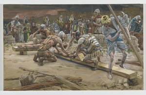 足の釘、「主のイエス・キリストの生涯」のイラスト、1886-94年（紙のグラファイトの上にトイレ）
