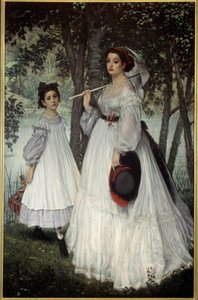 二人の姉妹」または「公園でのポートレート」 ジャック・ジョセフ（Jacques-Joseph）・ティソ（James Tissot）（1836-1902）の絵画 作： James Jacques Joseph Tissot