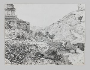 アブシャロムの墓、ヨシャファトの谷、主イエス・キリストの生涯のイラスト 作： James Jacques Joseph Tissot