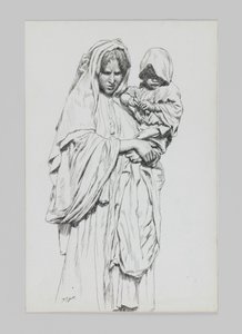エリコの女と子、主イエス・キリストの生涯のイラスト