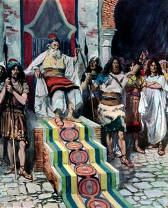 ダビデはメッセンジャーが到着するのを見ます、ティソ-聖書