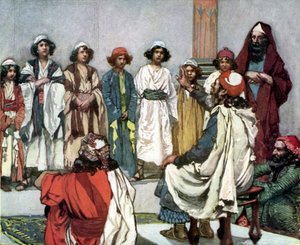 ジェシーはティソ-聖書によって彼の息子をサミュエルに提示します 作： James Jacques Joseph after Tissot