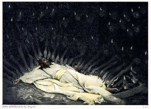 イエスが天使たちによって宣教された-聖書 作： James Jacques Joseph after Tissot