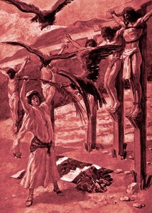 リズパーの死者への優しさ-聖書 作： James Jacques Joseph after Tissot
