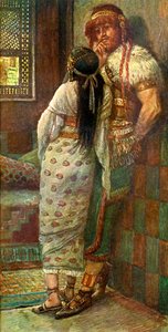 サムソンと彼の妻、ジェームズティソ-聖書 作： James Jacques Joseph after Tissot
