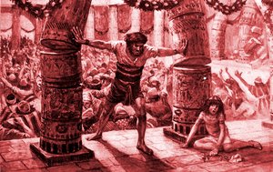 サムソンはティソによって柱を置きます-聖書 作： James Jacques Joseph after Tissot