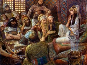 ペリシテ人がデリラを訪問-聖書