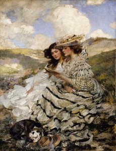 オン・ザ・デューンズ レディ・シャノンとキティ 1900～1910年頃 作： James Jebusa Shannon