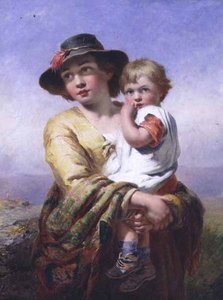 母と子 作： James John Hill