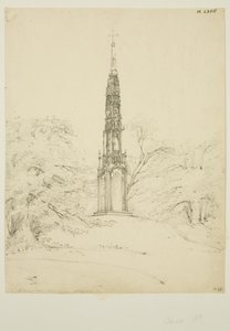 1819年5月25日、Stourhead GardensのBristol High Cross（紙に鉛筆）。 作： James Johnson