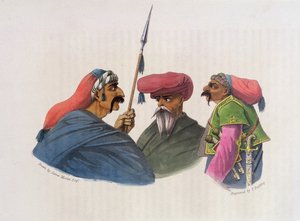 セオドアHAフィールディング（1781-1851）1818によって彫刻された「ペルシャを通る2番目の旅、1810-16」のクールディッシュチーフ 作： James Justinian Morier
