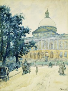 Bullfinch State House、ボストン、1898 作： James Kinsella