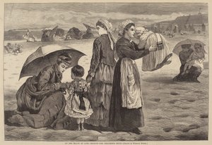オン ザ ビーチ アット ロング ブランチ - ザ チルドレンズ アワー 作： James L. Langridge after Winslow Homer