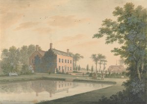 作業中の庭師と Ringmer の家の南のビュー 作： James Lambert  of Lewes