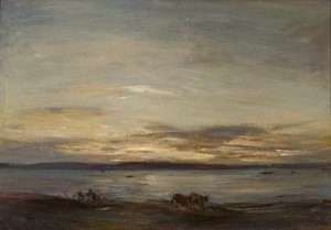 ゴールデンサンセット、フェアリー（キャンバスに油彩） 作： James Lawton Wingate