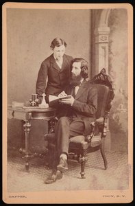 サミュエル・エドワード・ウォーレンの肖像画（1831～1909 年、生徒と一緒、1877 年以前）。 作： James M Capper