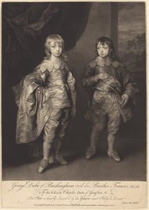 バッキンガム公ジョージと弟のフランシス 作： James MacArdell after Sir Anthony van Dyck