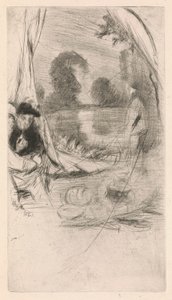 [76] ウィスラーによるキャンセルされたプレートからの印象 - モデル レスト。 作： James Abbott McNeill Whistler