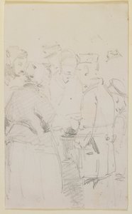 火鉢の周りの人物のグループ 作： James Abbott McNeill Whistler
