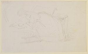 ソファに寄りかかって読書する女の子 作： James Abbott McNeill Whistler