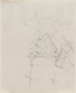 壁の端に座る男性 作： James Abbott McNeill Whistler