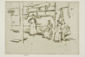 販売後、洋服交換、ハウンズディッチ 作： James Abbott McNeill Whistler