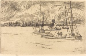 トルハウスから見たアムステルダム 作： James Abbott McNeill Whistler
