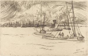 トルハウスから見たアムステルダム 作： James Abbott McNeill Whistler