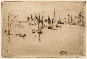 はしけ、ドルドレヒト 作： James Abbott McNeill Whistler