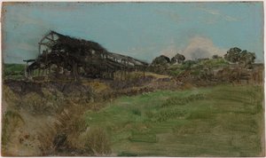 青とエメラルド: 炭鉱 作： James Abbott McNeill Whistler