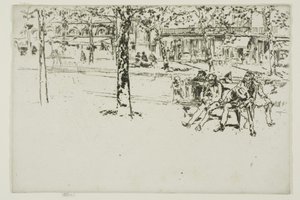 大通りポワソニエール、パリ 作： James McNeill Whistler