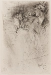 髪をブラッシングする 作： James Abbott McNeill Whistler