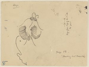 蝶（レクト）；蝶の断片（裏面） 作： James McNeill Whistler