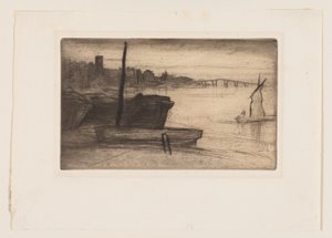 チェルシー橋と教会 作： James Abbott McNeill Whistler