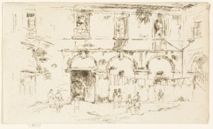 ブールジュ、聖アウグスティヌス修道院の中庭 作： James Abbott McNeill Whistler