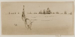旗を浸す 作： James Abbott McNeill Whistler