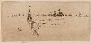 旗を浸す 作： James Abbott McNeill Whistler