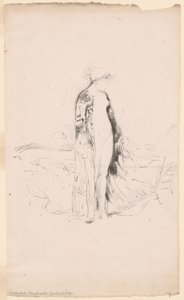 ドレープモデル、ソファのそばに立つ 作： James Abbott McNeill Whistler