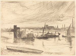 早朝、バタシー 作： James Abbott McNeill Whistler