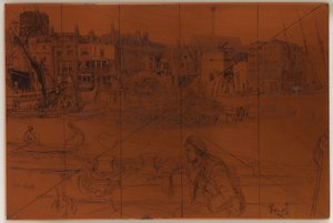 エッチングプレート：黒獅子埠頭 作： James Abbott McNeill Whistler